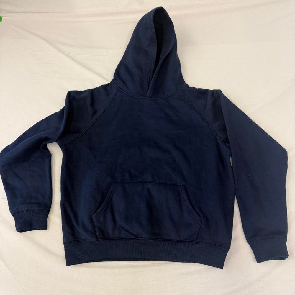 Navy blue pullover hoodie in size Small